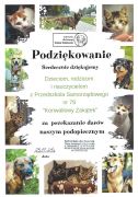Podziękowania za dary do schroniska