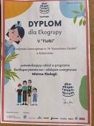 Gr. V Fiołki - dyplom za udział w programie Ekoeksperymentarium i zdobycie Mistrza Ekologii