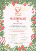 Podziękowanie dla p. Moniki Łapińskiej za udział w akcji "Serce za odwagę"