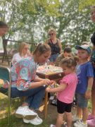 Stoisko brokatowych tatuaży